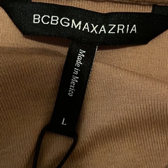 76. BCBGMAXAZRIA Ruched Puff Sleeve Bodysuit in Camel - Picture 10 of 14